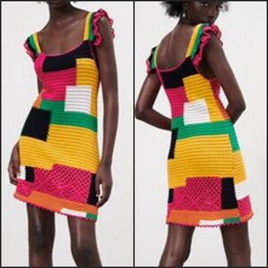 Zara Colorful Patchwork Mini Dress